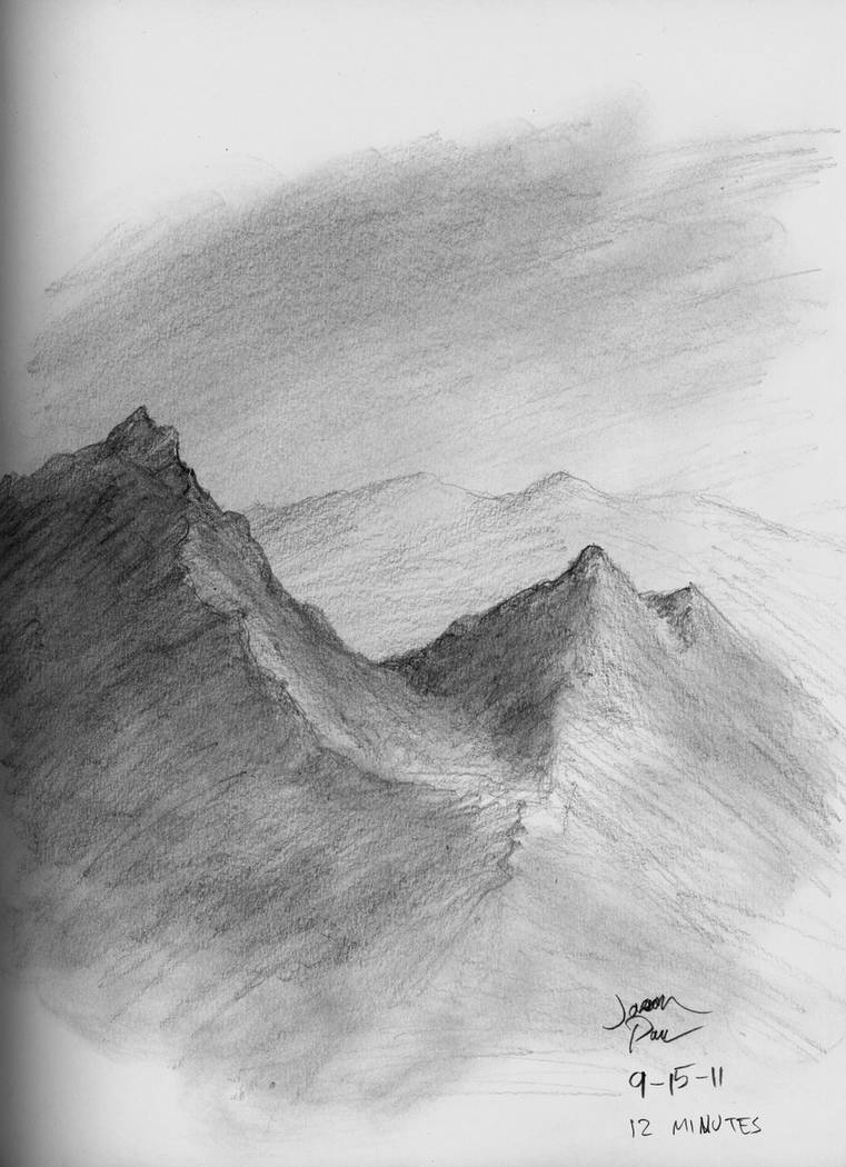 Произведение легкие горы. Горы карандашом. Пейзаж горы карандашом. Пейзаж карандашом легкий. Рисование гор карандашом.