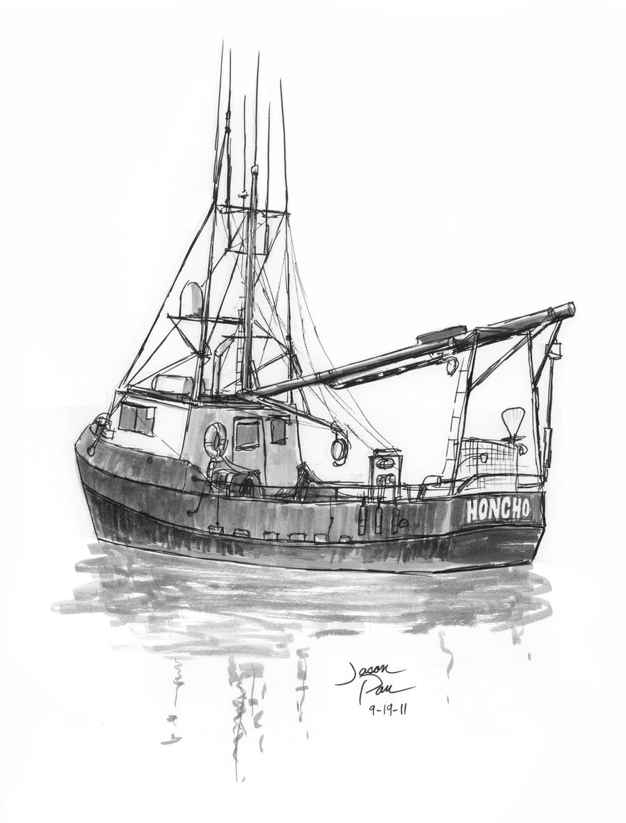 Fishing Boat - Sketch by jdp89 on DeviantArt