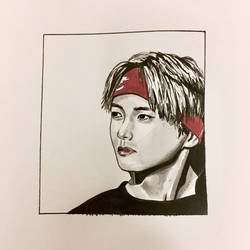 Kim Taehyung Watercolor/Ink Portrait