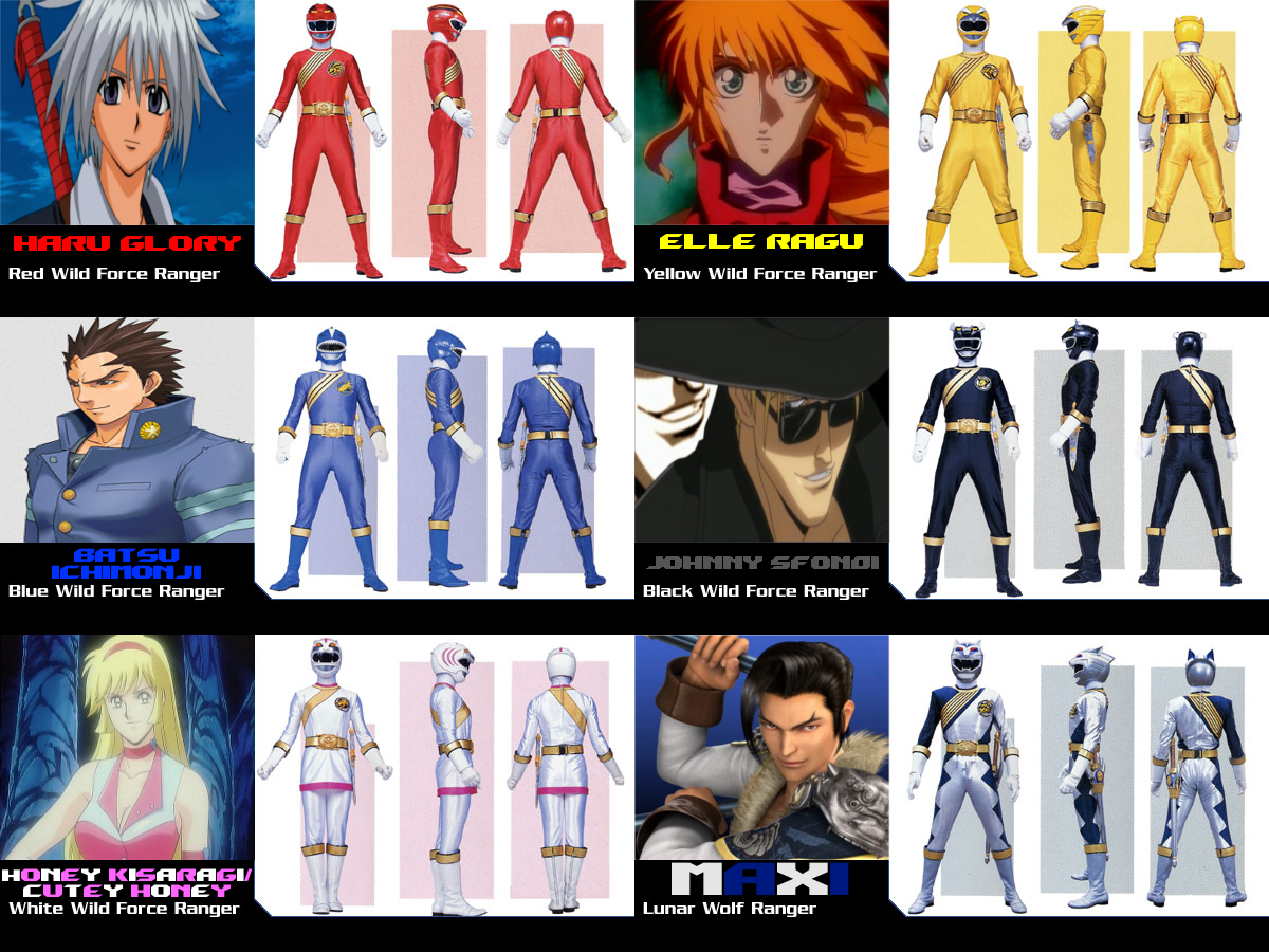 Anime style power rangers