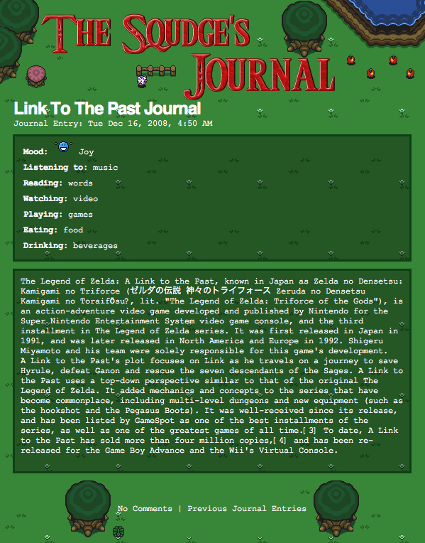 Link to The Past Journal