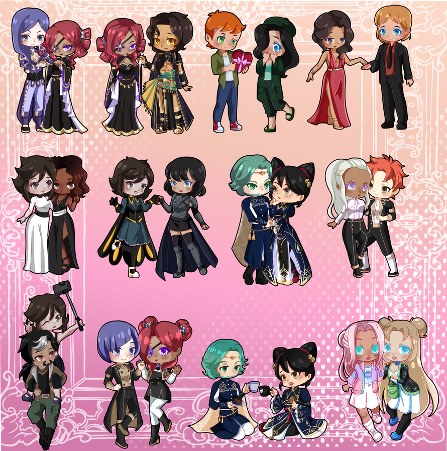 Two Chibi Talking Chibi Pairs by ContradictingParadox on DeviantArt