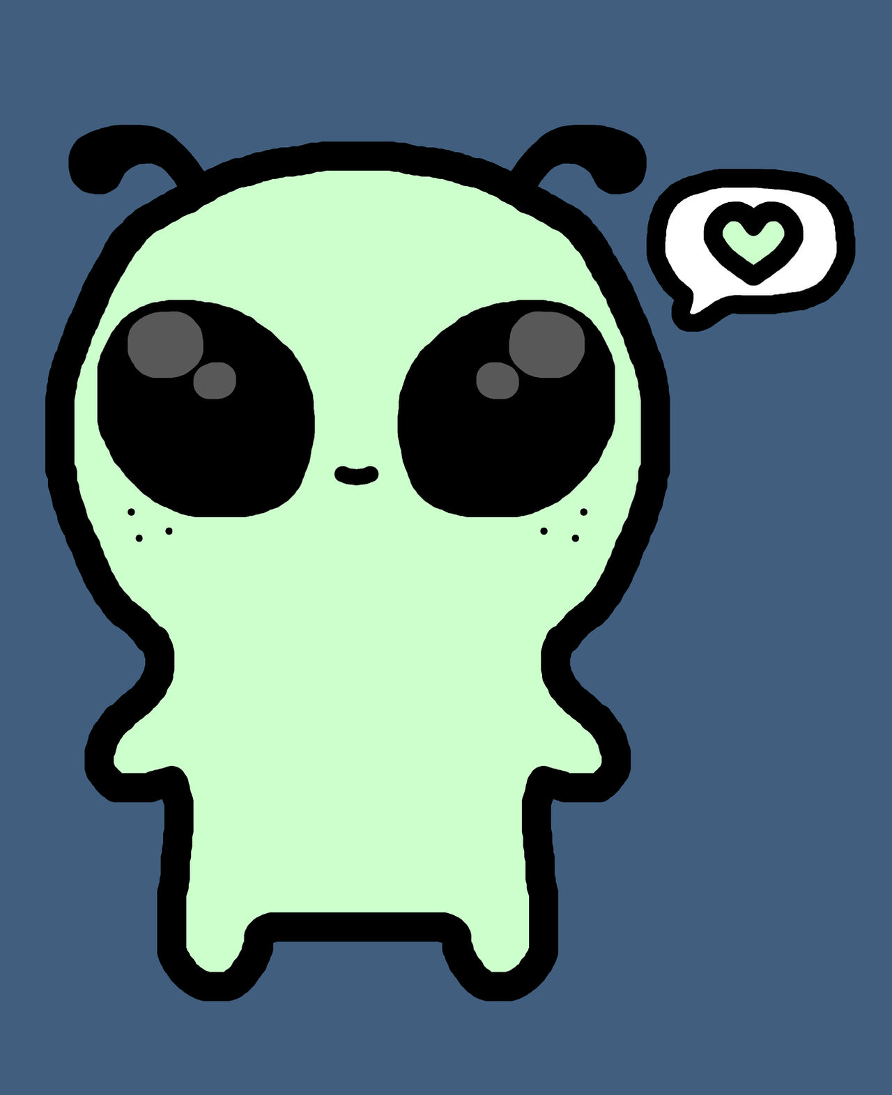 Cute green alien by knuckershollow on DeviantArt