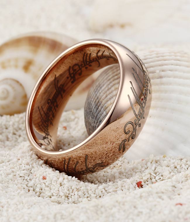 Rose Gold Plated Tungsten The Lord of the Rings