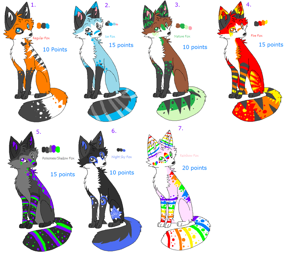 Fox Adaptables Fox Adoptables-10-20 points by snickIett on DeviantArt