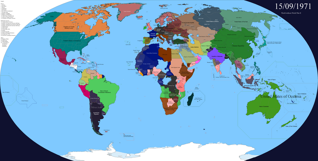 Альтернативная география. World without USA. Океания 1984.