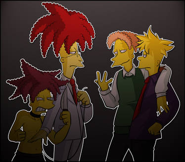 Sideshow Bob, Cecil, Bart, Jino