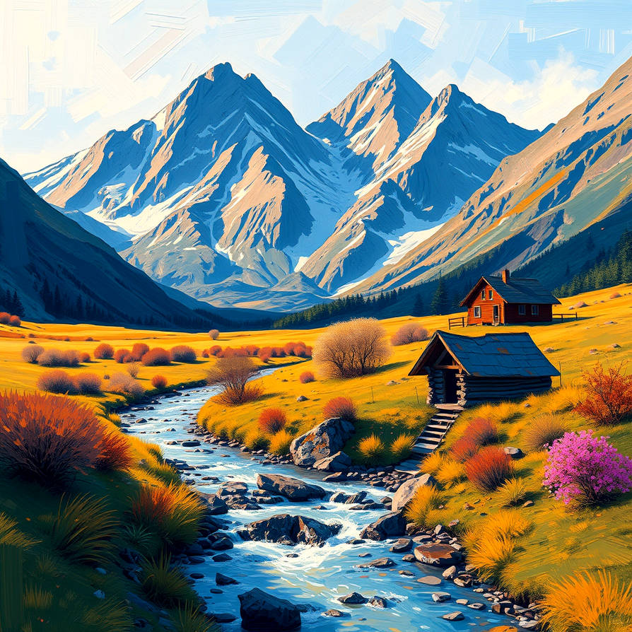 Cabin in the Alps by AkselAeration on DeviantArt