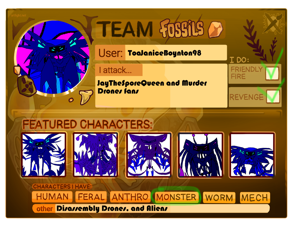 My Artfight team fossils card by ToaJaniceAnteverse on DeviantArt