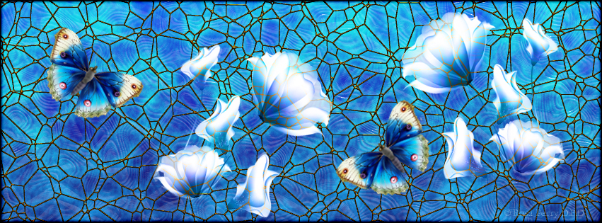 Butterfly Blue Stained Glass