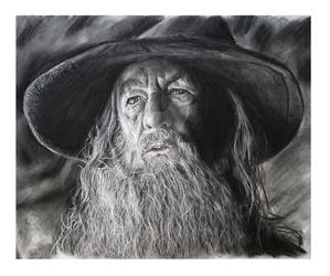 Gandalf Charcoal Portrait
