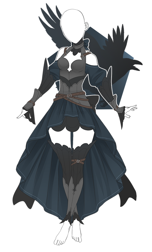 Outfit Raven (AUCTION : CLOSED) by Kyunn-Adoptable on DeviantArt