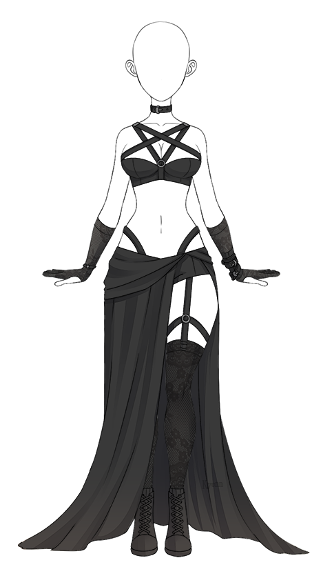 OUTFIT: Satanic Goth (AUCTION: Closed) by Kyunn-Adoptable on DeviantArt