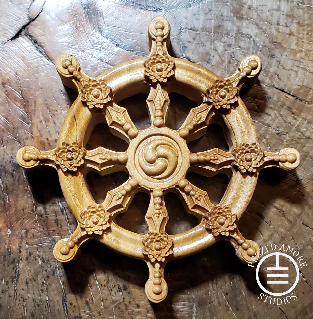 Divine Wheel Dharma Wheel Dharma Wheel Known As The Dharma Chakra Signifies The