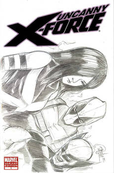 Uncanny X-Force Number 1 - 001 Blank Cover Sketch