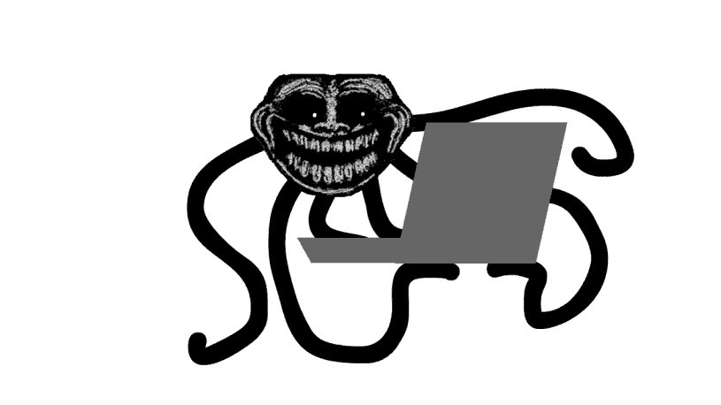 The Weeping God using the computer by Flowey2009 on DeviantArt