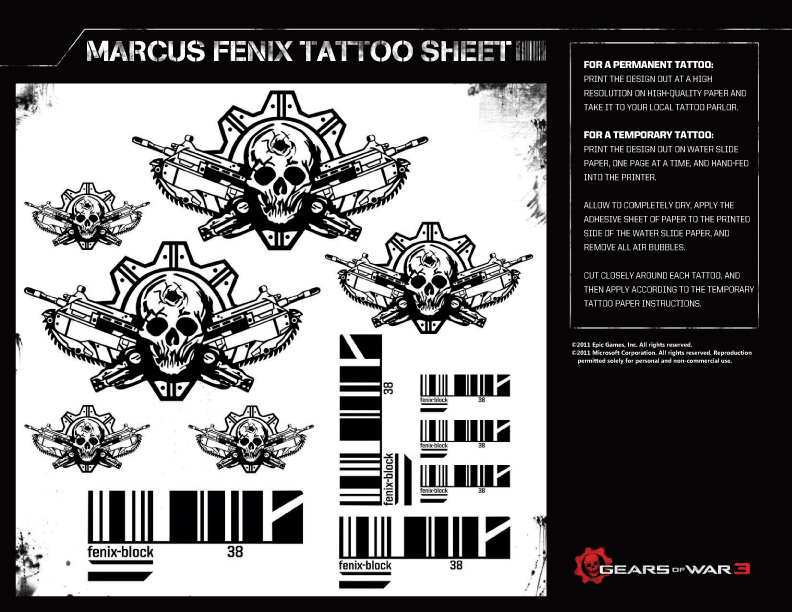 Marcus Fenix Tattoo