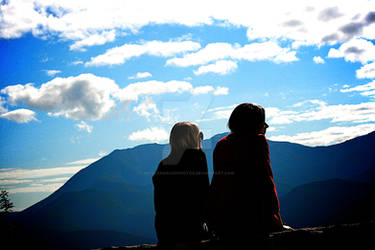 On top of a mountain