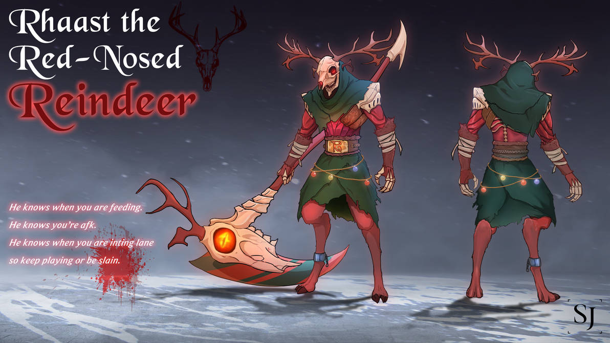 Rhaast the Red-Nosed Reindeer by SongjoArts on DeviantArt