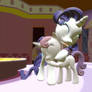 Rarity and Sweetie Belle Hug