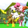 Pinkie Pie, Gilda and Rainbow Dash