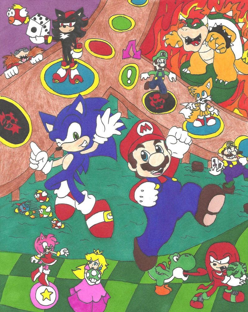 Sonic party. Sonic Shuffle. Игра Sonic Shuffle. Mario & Sonic Party. Sonic vs Mario.