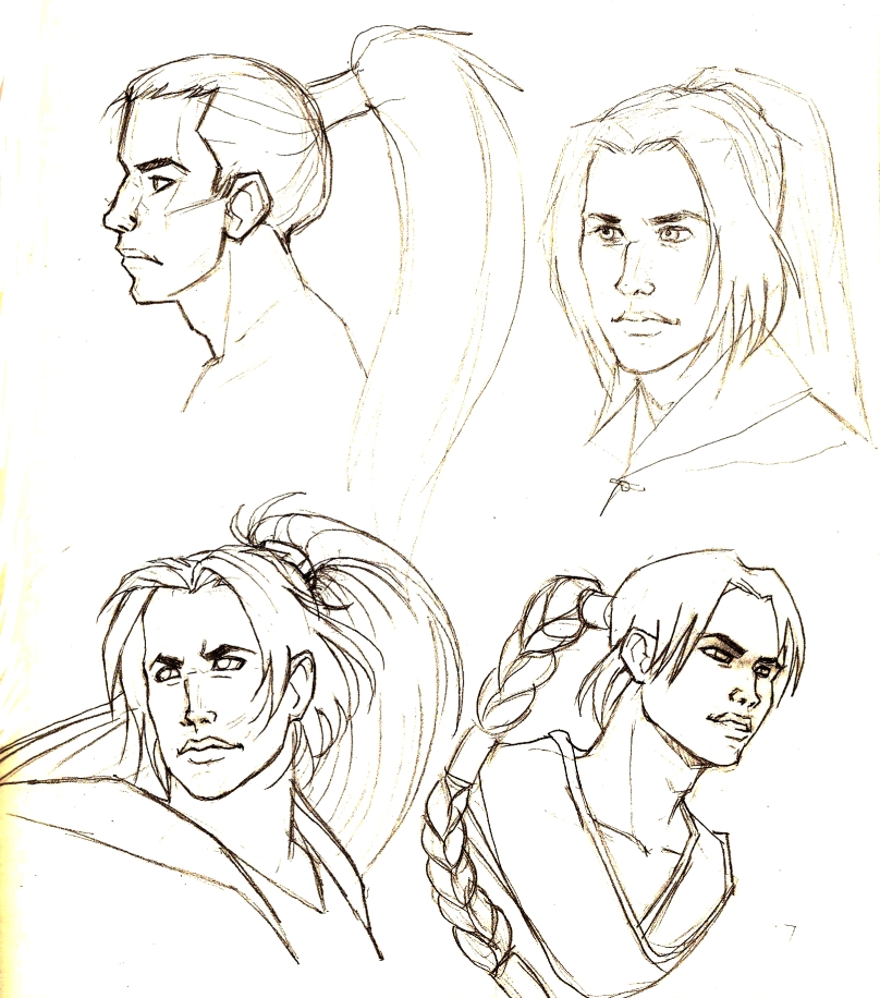 Fujin head sketches