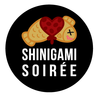 Shinigami Soiree Taiyaki Logo Mascot Button