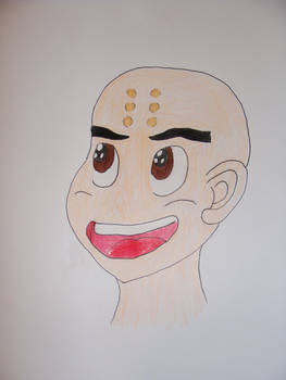 Krillin with brown eyes.