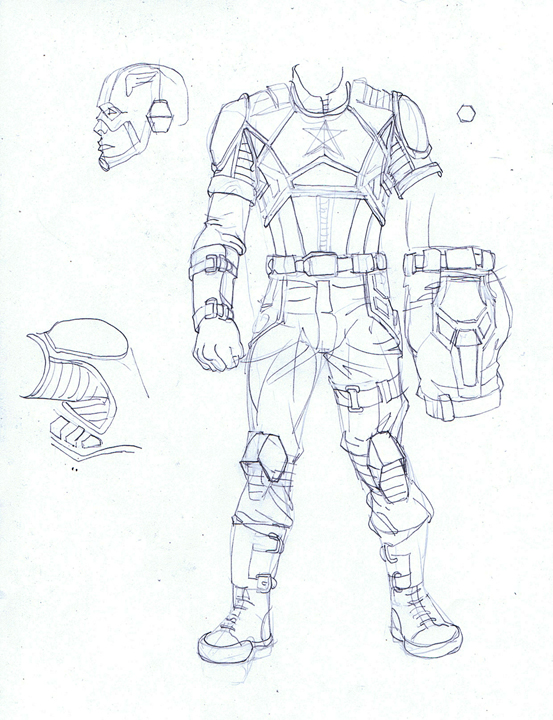 Captain America Design Sketch