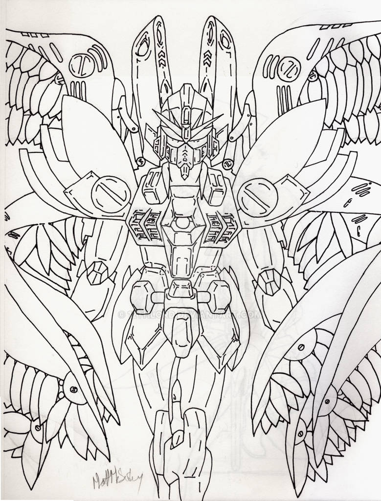 Wing Zero Vector Wing Zero Line by 12thlord on DeviantArt
