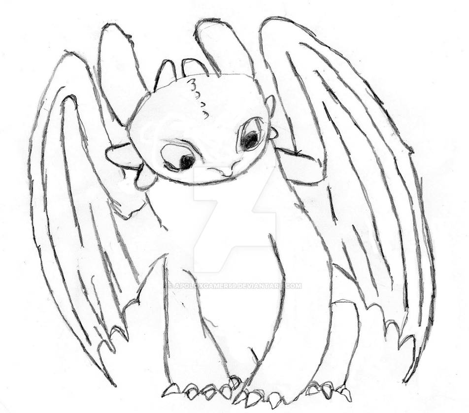 Toothless drawing by ApoloxGamer59 on DeviantArt