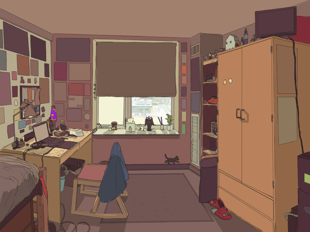Dorm Room (Afternoon) by Foxdraft on DeviantArt