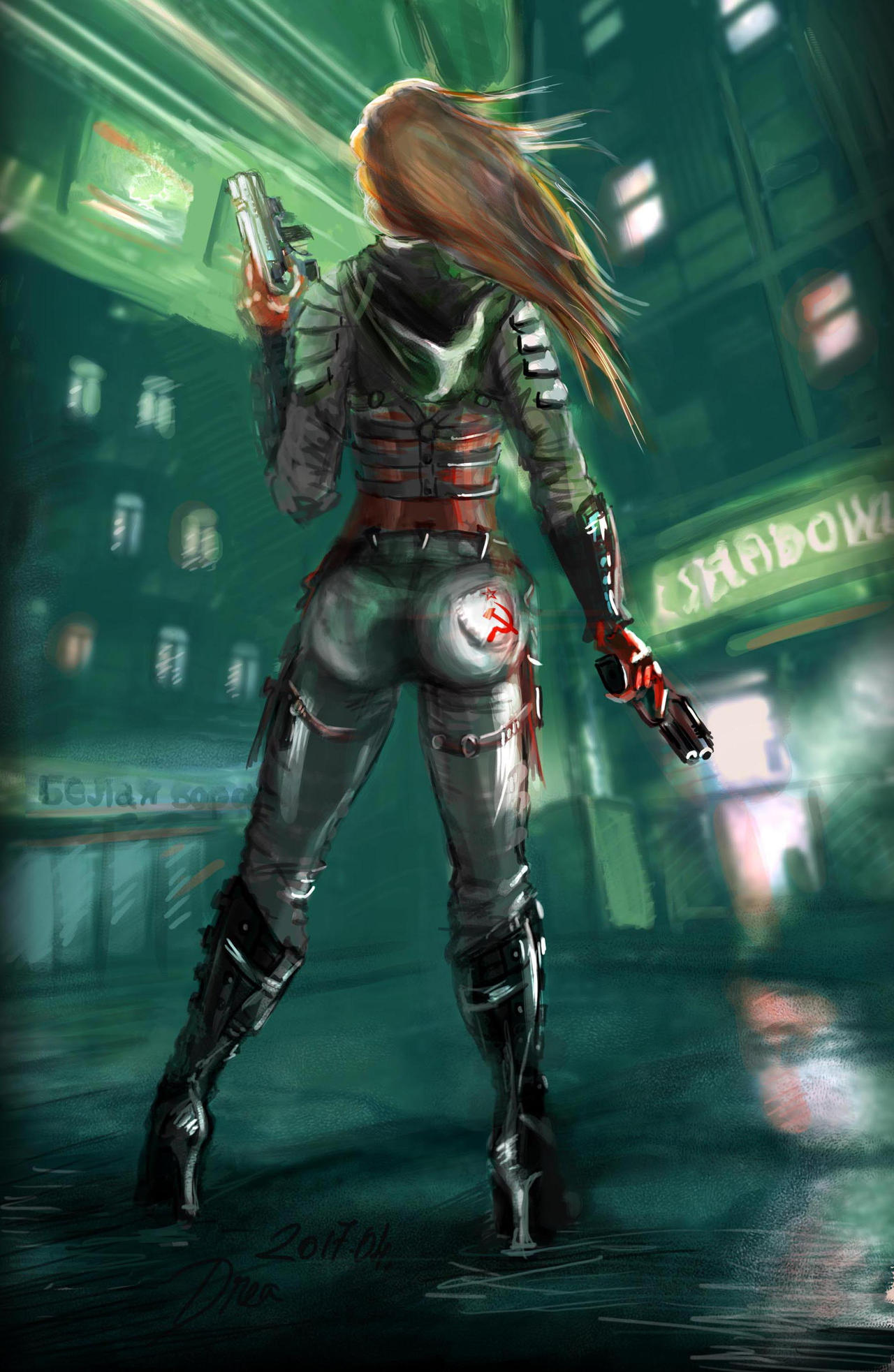 Revolver Lady Version Girl With Revolvers by DreacoFoundation on DeviantArt