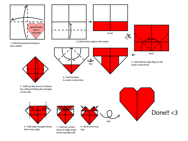 How to Make a Paper Heart  Easy Folded Origami Heart