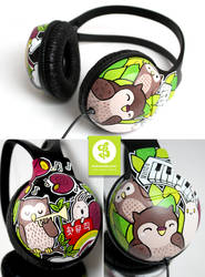 Owls and Snails Headphones by Bobsmade