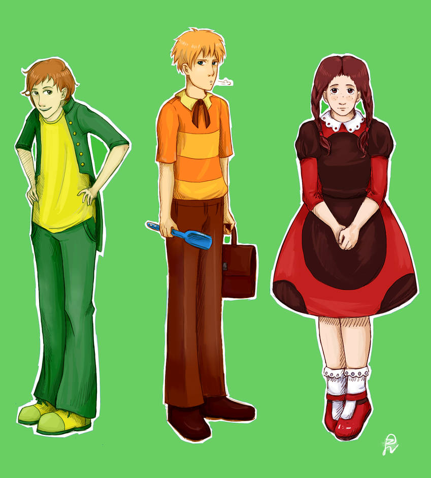 Humanized characters by rainbow-zebra-art on DeviantArt