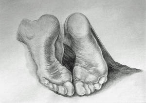 Feet of a Kneeling Man