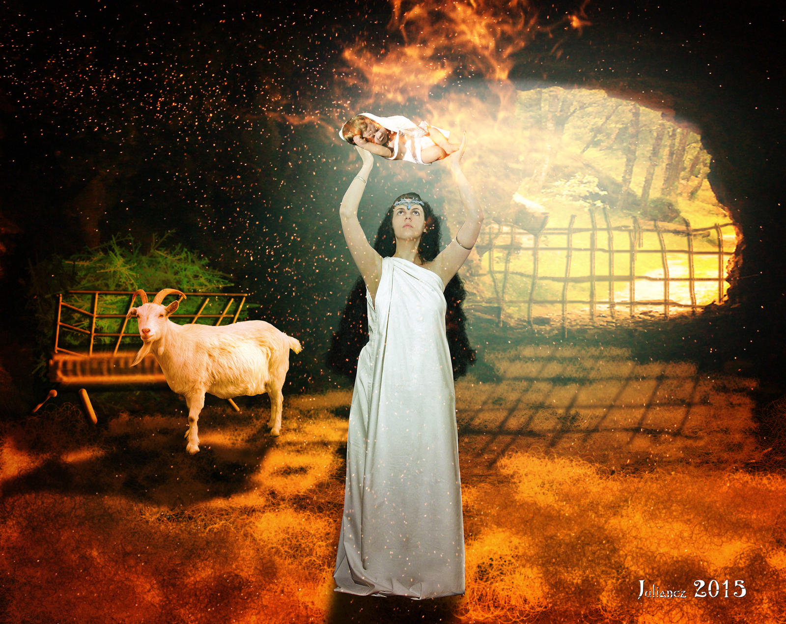 Rhea with his son Zeus by Julianez on DeviantArt