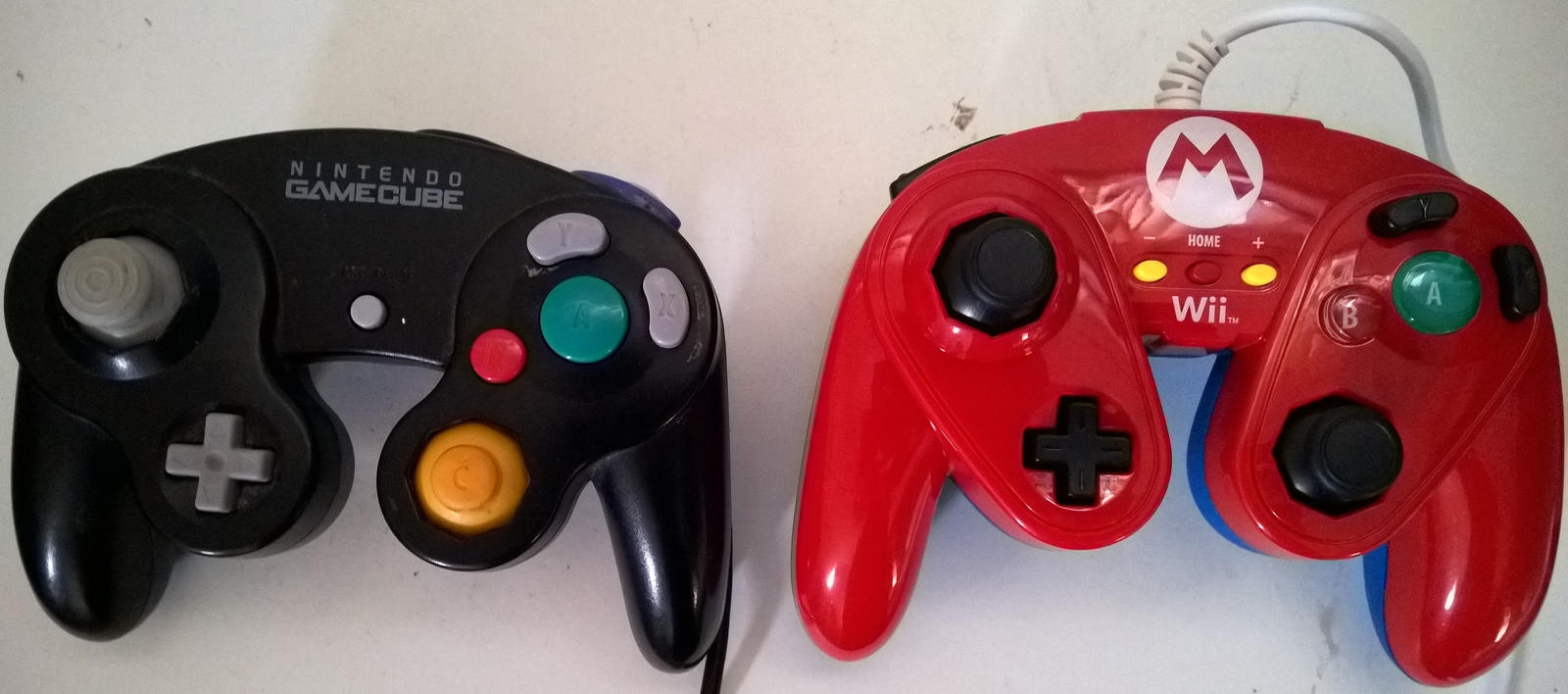 The GameCube and Wired Fight Pad Controllers