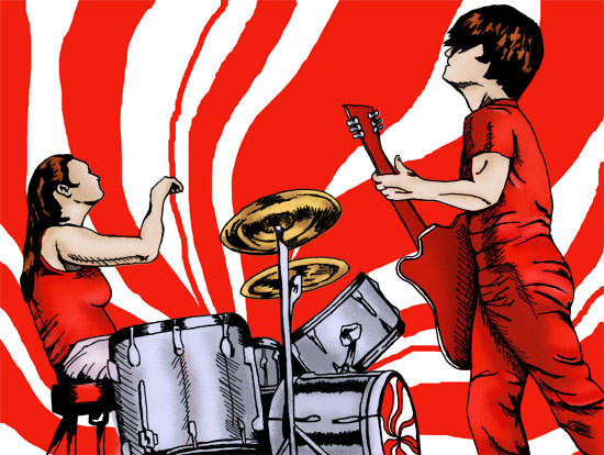 White Stripes cartoon finished