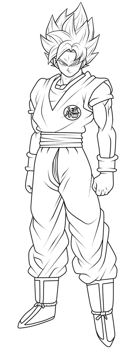 Goku SSJ Blue - Lineart by SaoDVD  Cómo dibujar a goku, Dibujos faciles de  goku, Dibujo de goku