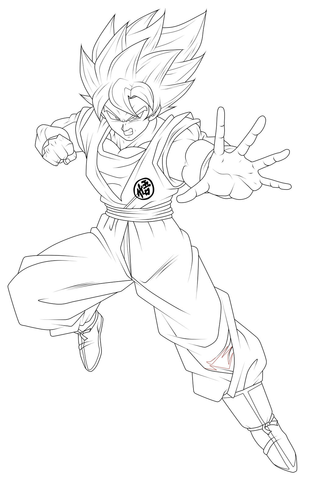 Goku Super Saiyan - Lineart by ChronoFz on DeviantArt