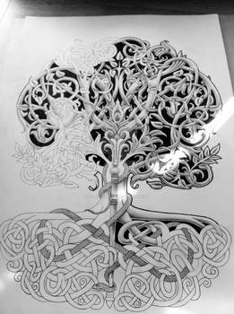 Tree of life with rod and snake wip2