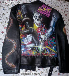 Alice cooper airbrushed leather jacket