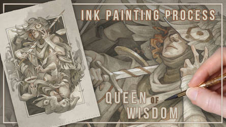 Ink Painting Process video: Queen of Wisdom