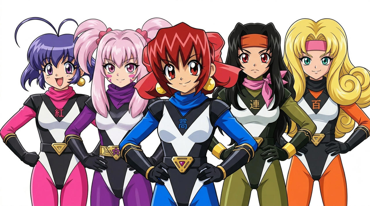 Ana Raner five Cyberteam in Akihabara as evil Hanaranger by NegiruArt2016 on ...