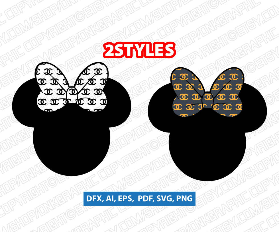 Channel Mini Mouse Minnie-Mouse-Designer-Chanel-Pattern-SVG-Sticker-D by DNKgraphic on ...