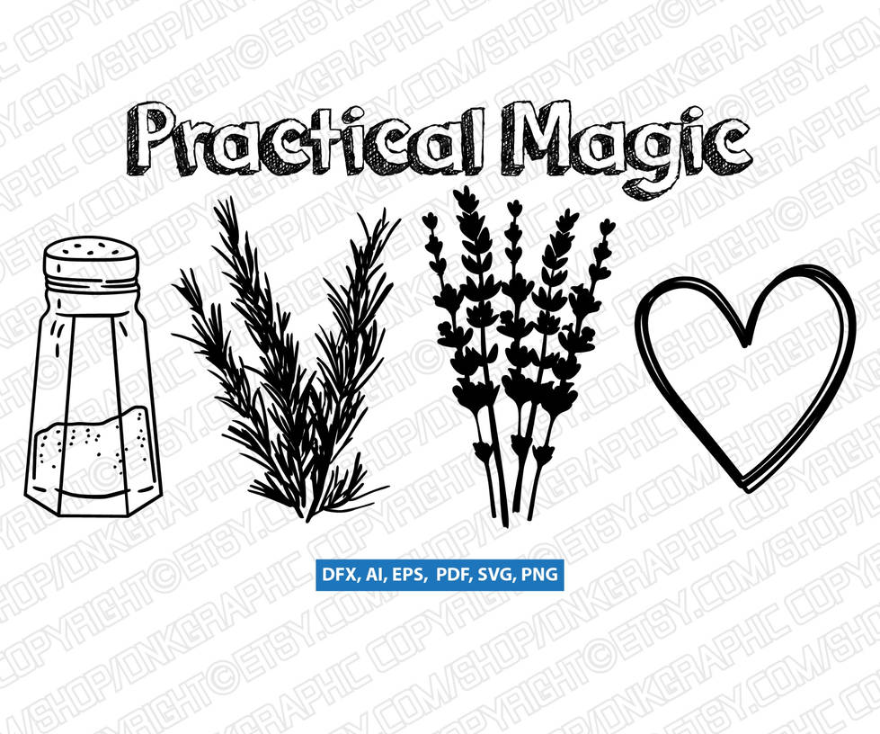 Practical-Magic-Decal-Sticker-SVG-Silhouette-Cameo by DNKgraphic on ...