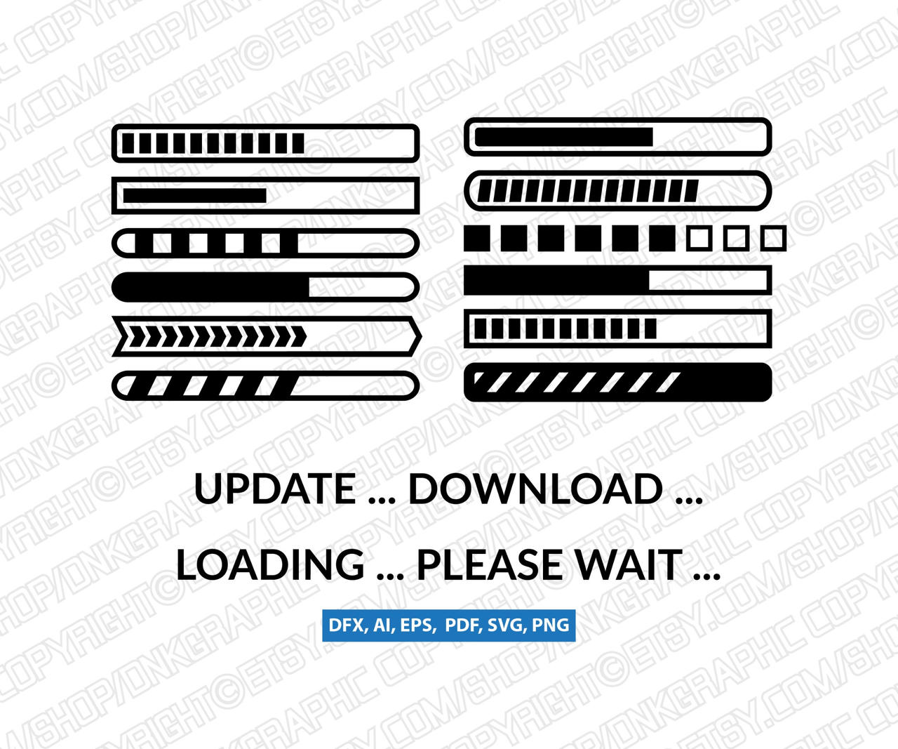 Loading Bar Sticker Loading-Bar-SVG-Sticker-Decal-Silhouette-Cameo-Cri by DNKgraphic on ...